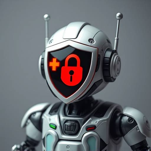 A toy robot securely holding a shield labeled 'Privacy'